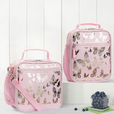 China New Insulated Butterfly Print Kids Lunch Bag With Daily Foods Insulated Bag In Waterproof Cooler Bag for sale