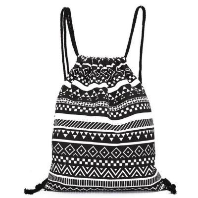 China Retro Classic Geometric Backpack Style Unisex Ethnic Drawstring Bag, YX-K22 for sale