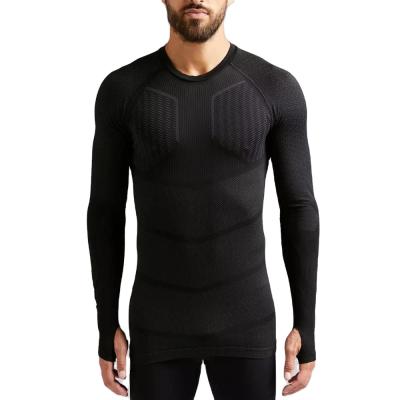 China Breathable Long Sleeve Compression Shirt Mens Sportswear Training Top T-Shirt Gym Running Workout for sale