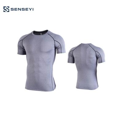 China Wholesale Quick Dry Custom Short Sleeve Men's Compression /Compression Wear Tights Shirt for sale