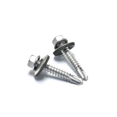 China Industry wholesale price general cheap hex flange head self drilling screws with EPDM gasket stainless steel cap screw for sale