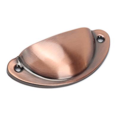 China Modern Cheap Price Shell Shape Steel Classic Cupboard Handles Half Round Cupboard Handles And Knobs Moon for sale