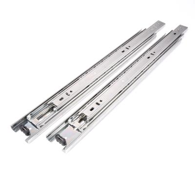 China 4512 Modern Professional 3 Fold Telescopic Drawer Slide Side Mount Channel Soft Closing Drawer Slide Rails for sale