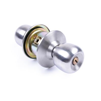 China SS201 Europe quality door lock set low price stainless steel door hardware cylindrical interior door knob with lock for sale