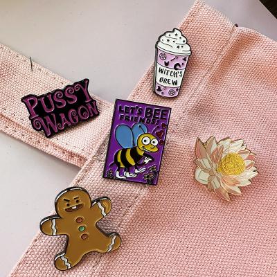 China Europe Anchor Saudi Poppy Pin Badge Kawaii Baby Chainsaw Men Enamel Pin Flower Fairy Button Parts Pin Badge for sale