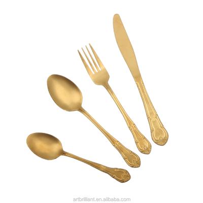 China Cheap 1989 Vintage Gold Stainless Steel Rustic Wedding Cutlery Cheap Cutlery For Wholesale for sale