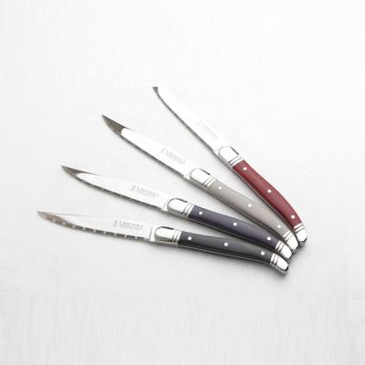 China Viable Full Flavor Laguiole Cutlery Set High Quality Color Wood Handle Steak Knife for sale