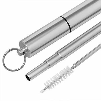 China BS1011 Sustainable Reusable Straw SS304 Shiny Telescopic Stainless Steel 18/10 for sale