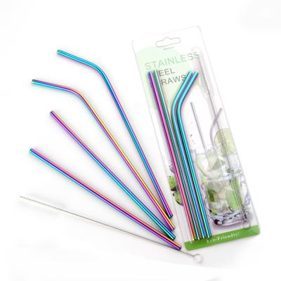 China Sustainable New Reusable Purple And Iridescent Metal Straw For Kitchenware Dispensers for sale