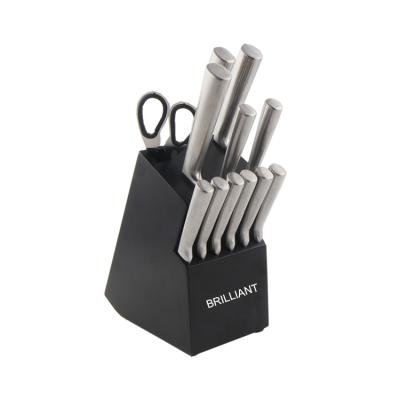 China Sustainable 13 Piece Stainless Steel Hollow Handle Chef Knife Set With Block Set for sale