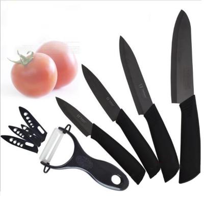 China New Viable Black Ceramic Turkey Blade Chef Knife Furit Knife and Paring Knife Kit for sale