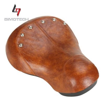 China 2020 new retro DESIGN ORIGINAL classic beach bicycle comfortable leather saddle with rivets, electric bicycle seat, scooter seat for sale