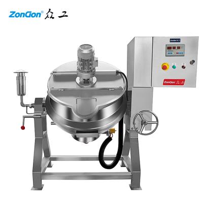 China Dairy Factory Industrial Jacketed Cooking Pot With Mixer For Hotel for sale