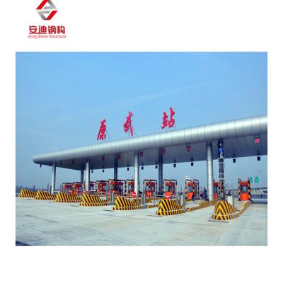 China Steel Structure Steel Structure Platform Truss Roof Toll Station With Stable And Durable Space Frame for sale