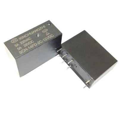 China SCH-14FD Form C Relay DPDT 12V DC Relay 220V AC 5 A 8 Pin Sealed for sale