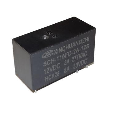 China Sealed Relay 8A 12VDC DPST AC 220V HF115F Relay for sale