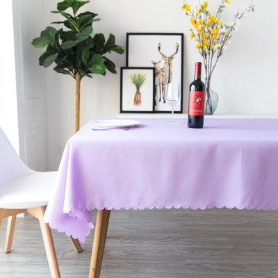 China Modern Weekly Deals Rectangular Custom Size Polyester Lavender Single Table Cloth For Decoration for sale