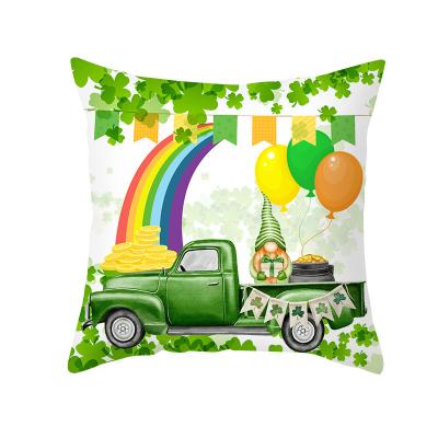 China Decorations Anti-Static Tile Covers 18x18 St Patrick's Day Style Cushion Cover Farmhouse Decorative Decorative Square Shapes for sale