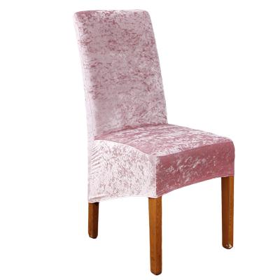 China Elastic Dusty Pink Crushed Velvet Custom Single Size Top Selling Chair Covers for sale