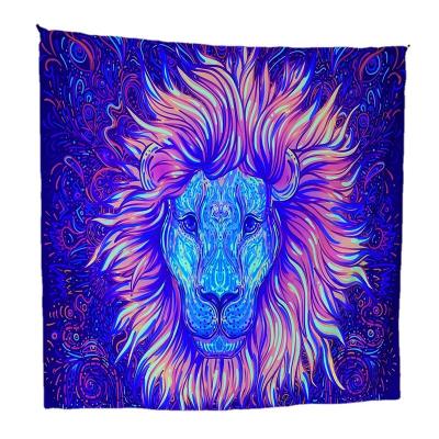 China High Quality Custom Fluorescent Tapestry Modern Logo Square Wall Hanging Printed for sale