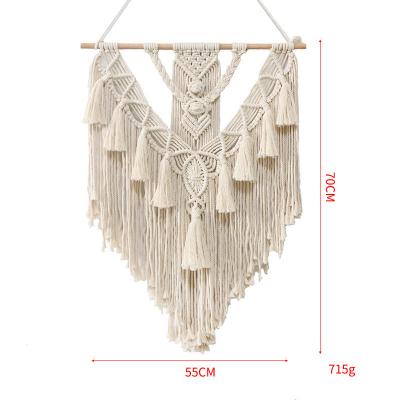 China Boho Modern Fancy New Style Handmade Woven Tapestry With Macrame Wall Decor for sale