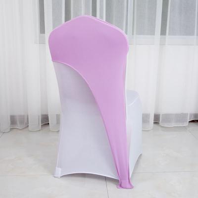 China Wholesale Simple Stretch Spandex Chair Cap Chair Sash For Chair Wedding Decorative for sale