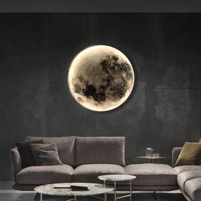 China Modern Led Wall Mount Creative Hallway Wall Lamps Moon Modern Lighting Living Room Bedroom Background Decorative Lunra Lamp for sale