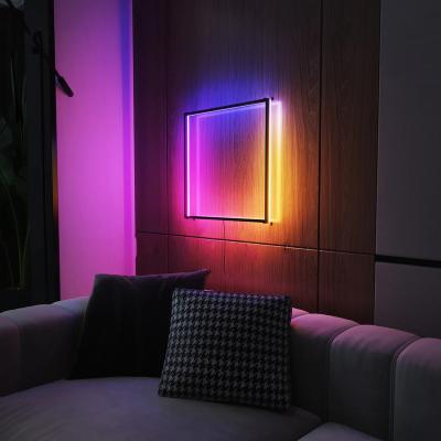 China Support Customized Nordic Luxury Indoor Modern Aluminum Frame LED Wall Lamps Colorful RGB Wall Lights With Outdoor for sale