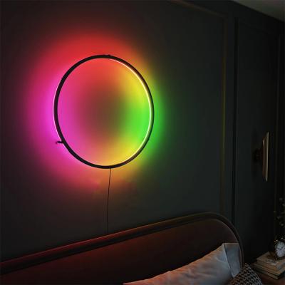 China Modern High Quality Outdoor Wall Mounted Aluminum Body Led RGB Bedside Wall Lamp With Remote Control for sale