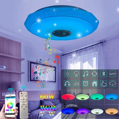 China Outdoor Mounted Modern Smart Home Led Ceiling Lamp APP Control Colorful Smart Audio Remote Control Ceiling Panel Light for sale