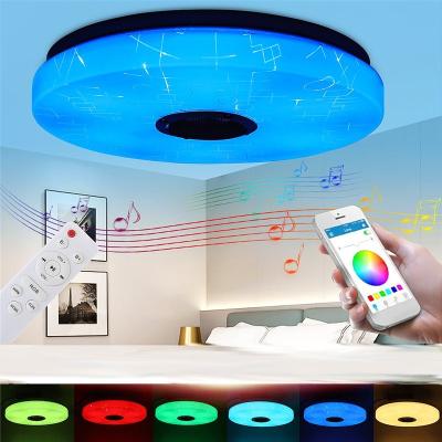 China Modern Bedroom Lighting Modern RGB Music Ceiling Lamp Decoration Lights Smart Home Acrylic Led Ceiling Lamps For Living Room Bedroom for sale