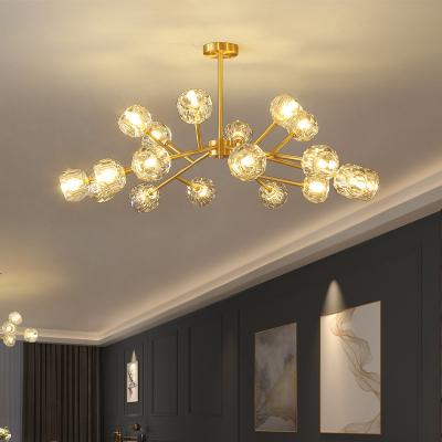 China Modern Nordic Style Led Bulb Chandelier Lighting Modern Luxury Crystal Ceiling Pendant Light Chandelier For Dining for sale