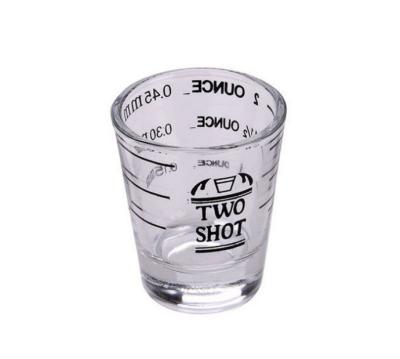 China Large/Small Cup Traditional Glass Espresso Measuring Scale Measuring Cup Glass Mug Cup for sale