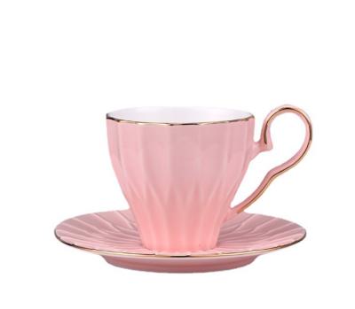 China Sustainable Modern Ceramic Cup And Saucer Fashion Candy Geometric Race Coffee Cup Set Glazed Ceramic Cup Gift Box Packaging for sale