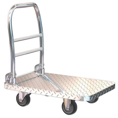 China Industrial Wholesale Warehouse Cargo Trolley Stainless Steel Platform Mobile Warehouse Premium Machines Trolley Flatbed for sale