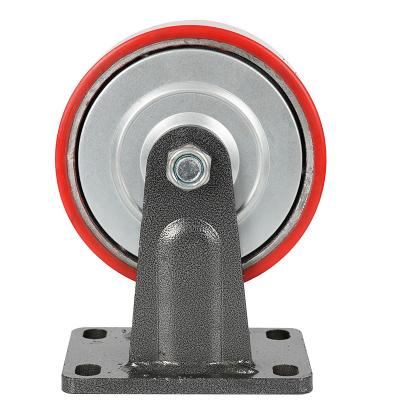 China Other Heavy Duty 5inch Cast Iron Core Polyurethane Wheels Swivel Caster for sale