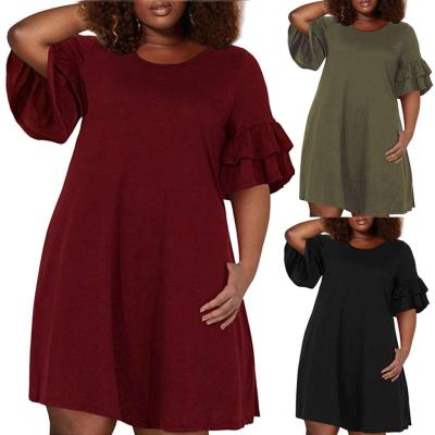 China Plus Size Women Casual Loose Dress With Pocket Ladies Shape O Neck Tops Long Female T Shirt Dress Streetwear Plus Size 5XL vestidos for sale