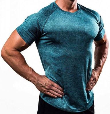 China Active Manufacturer Wholesale Polyester High Quality Custom Men's Body Blank T-Shirts Shorts QUICK DRY Sheath Slim Fit Fitness T-shirt for sale