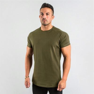 China Skin sports T-shirt men's t-shirt customization Anti-wrinkle bodybuilding gym wear T-shirt empty active muscle fitness men slim fit sports for sale