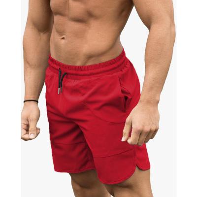 China Custom Anti-Wrinkle Mens Thumb Spandex Workout Shorts Custom Logo Jogger Running Fitness Mens Gym Shorts With Pocket for sale