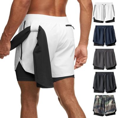 China High Quality QUICK DRY Gym Use Casual Pants Inseam Mesh Double Layers 5 Inch Shorts With Compression Custom Made 2 In 1 Shorts Gym Towel Bag for sale