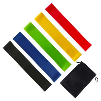 China Wholesale 5Pcs/Set Color Custom Logo Latex Elastic Band Workout Fitness Resistance Bands Set With Bag 600*50*0.35/0.5/0.7/0.9/1.1mm for sale