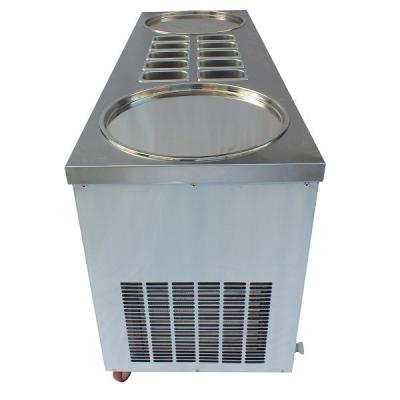 China Thai Deep Flat Pan Fried Ice Cream Roll Machine With 10 Buckets 1700W for sale