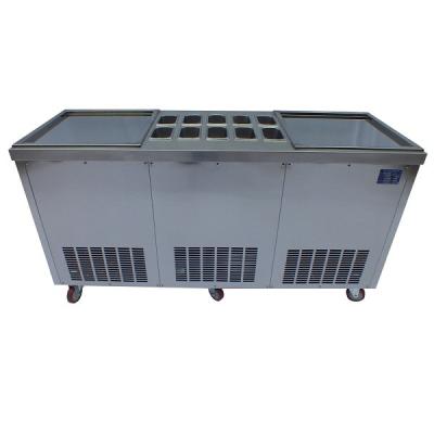 China Double Square Pan Thai Rolled Ice Cream Machine / Ice Cream Roll Equipment for sale