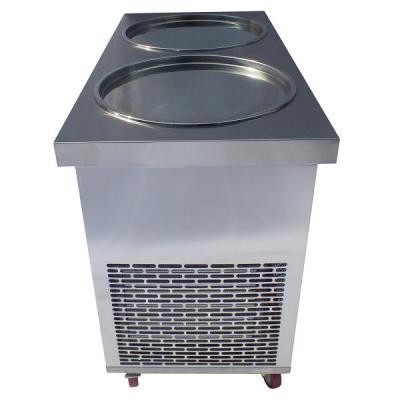 China Stir Ice Cream Roll Making Machine With Round Pan Stainless Steel Body for sale