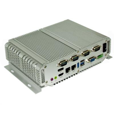 China Hight Quality Aluminum Alloy Fanless Mini Pc with xp win7 i5 i7 system server rack support CPU 4GB RAM New Industrial inter computer for sale