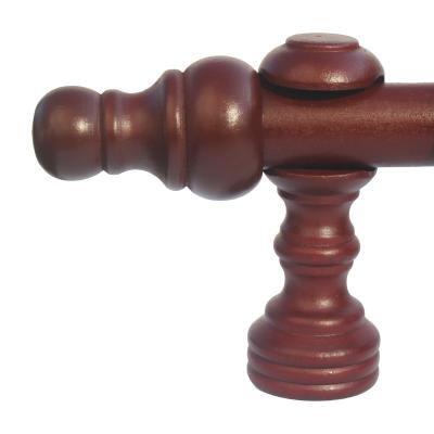 China Traditional Classic Factory Wood Curtain Rod Set Finials Frames Rings Accessories 28MM Wood Curtain Pole for sale