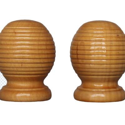 China CLASSIC Finials 28MM Natural Finish Wooden Ball Ends Rod Accessories Finial Curtain Rod for sale