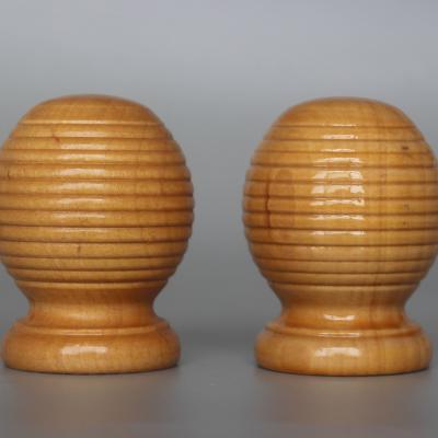 China CLASSIC window finials ends curtain pole finials 28MM wood curtain rod accessories fluted round finials for sale