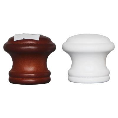 China CLASSIC factory price window finials SMALL curtain pole finials 28MM wooden curtain rod accessories finials for sale